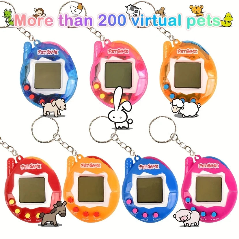 Transparent Electronic Tamagotchi – 168 Pets in One Virtual Cyber Digital Toy, Nostalgic Pixel Fun Play
