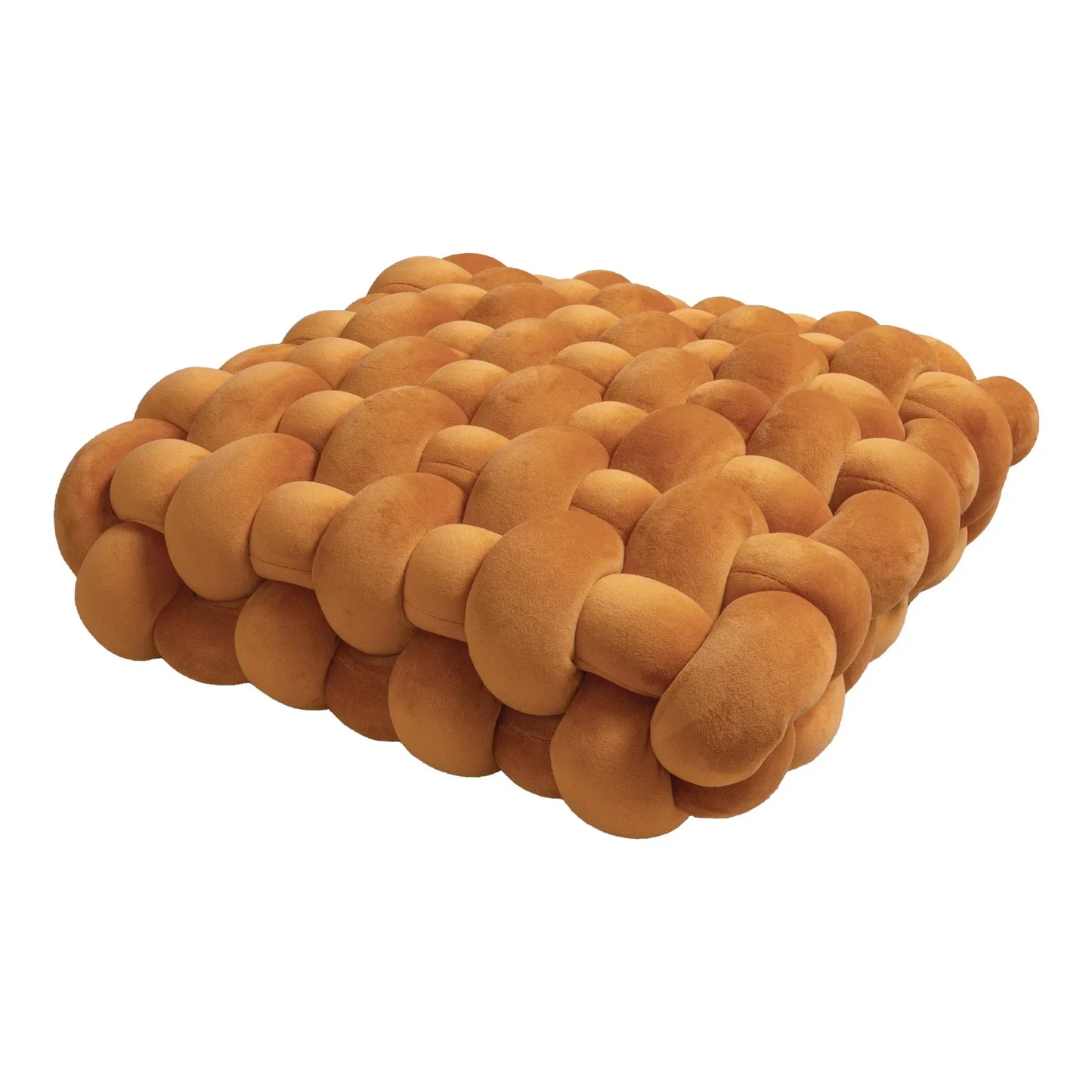 Knotted Square Cushion – Nordic Aesthetic Hand-Made Plush Pillow for Office Chair & Decorative Sleeping Back Support