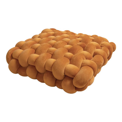 Knotted Square Cushion – Nordic Aesthetic Hand-Made Plush Pillow for Office Chair & Decorative Sleeping Back Support