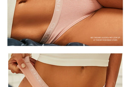 5-Pack Women’s Cotton Panties – Sexy Comfort Briefs with Letter Print & Waistband (M-XXL)