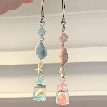 Transparent Wind Chime Keychain – Cute Kawaii Pendant for Mobile, Bag, and Home Decoration