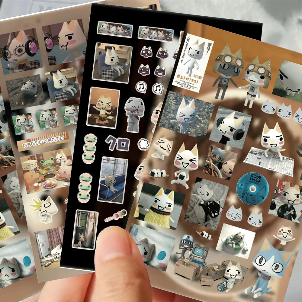 8PCS Cute Cartoon Cat Stickers - Doro Cat Graffiti Decals for Luggage, Phone, Skateboard & Scrapbook DIY Decor