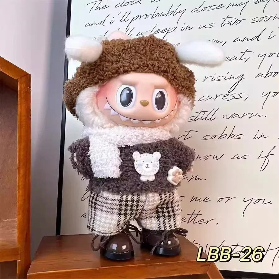 17cm Labubu V1–V2 Trendy Doll Clothes & Accessories – Idol Outfit for Kids Gift