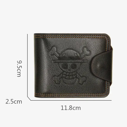 Anime One Piece Luffy Wallet – Men’s Short Multi-Card Straw Hat Pirates Wallet & Card Holder Purse, Gift Idea