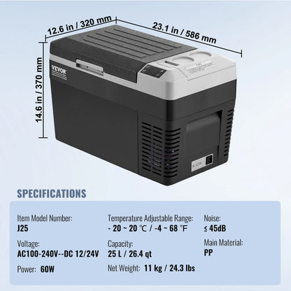 SucceBuy Portable Car Refrigerator — 8L–75L Single & Dual Zone Fridge with Bluetooth Temperature Control for Camping & RV