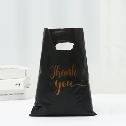 100pcs Thank You Gift Bags - Plastic Shopping Tote Bags for Birthday, Wedding, Party Favors, Candy, and Cookie Wrappers - 20*30cm