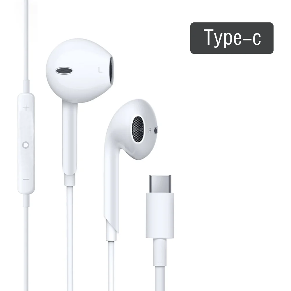 High-Fidelity Bluetooth Wired Headset for iPhone 15/14/13 Pro – Type-C & 3.5mm Compatible with Samsung, Xiaomi, iPad & Tablets