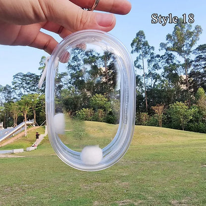 Transparent Jewelry Organizer Box – Plastic Storage Pouch with Keychain, Dustproof Case, Cute Doll Bag for Accessories