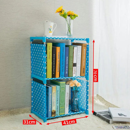 Modern Wall-Mounted Bookshelf with Gold Bookends – Decorative Bookcase for Living Room, Library & Home Office