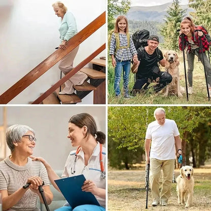 Hiking Camping Mountaineering Poles - Telescopic Walking Stick Trekking Poles Folding Cane Crutches Pole, Unisex