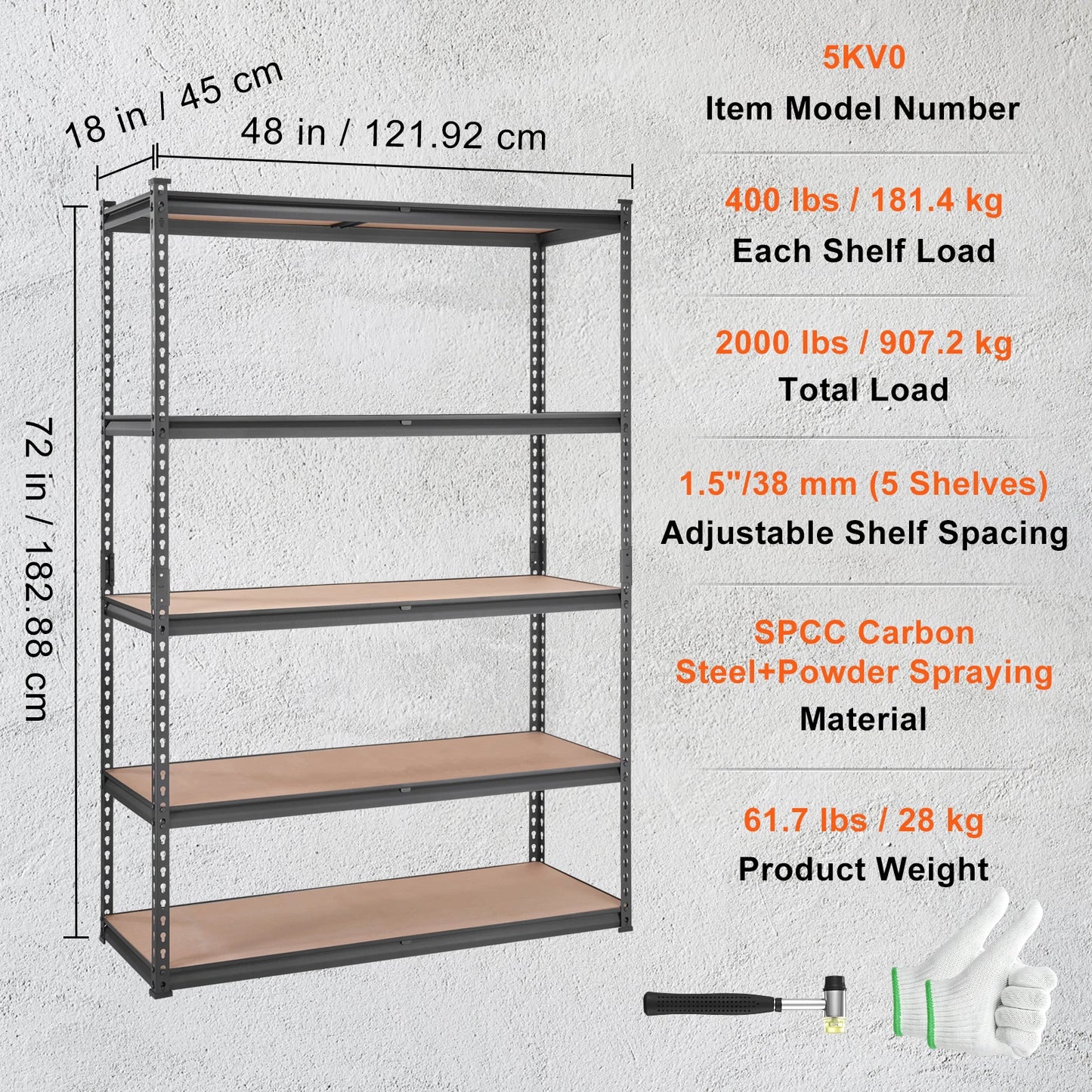 SucceBuy 5-Tier Heavy Duty Metal Storage Shelving Unit – Standing Organizer Rack for Kitchen, Living Room, Warehouse & Flower Stand