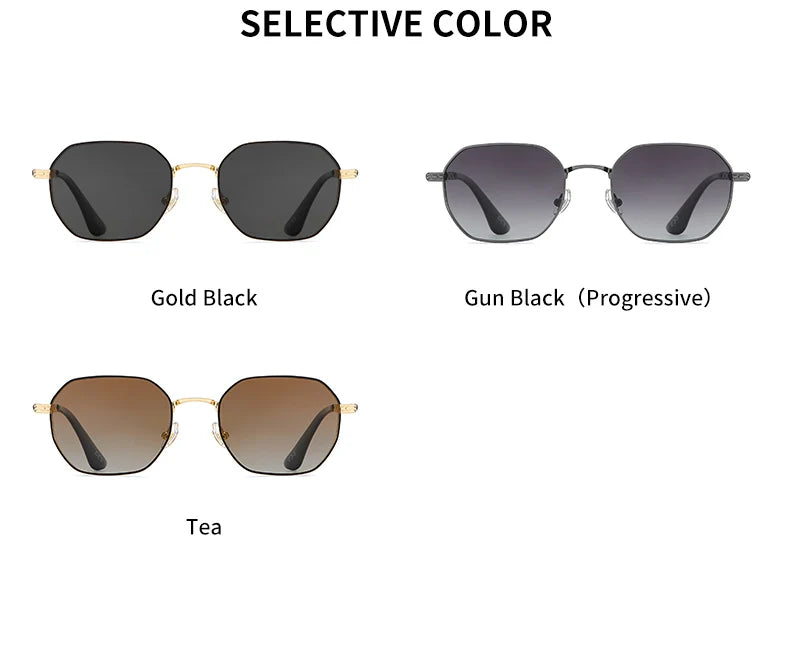 GCV Classic Retro Women's Rectangular Sunglasses — Metal Frame with Polaroid Lenses