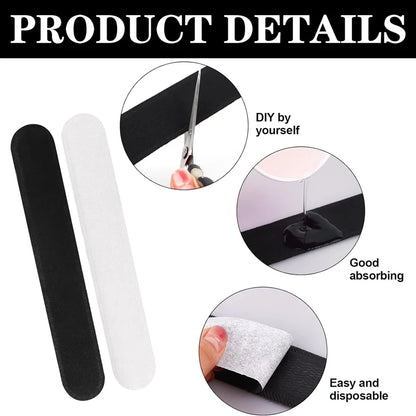 50-10PCS Hat Sweat Absorber Stickers – Summer Cap Liner Bands, Adhesive Sweatband Strips for Visor Hats