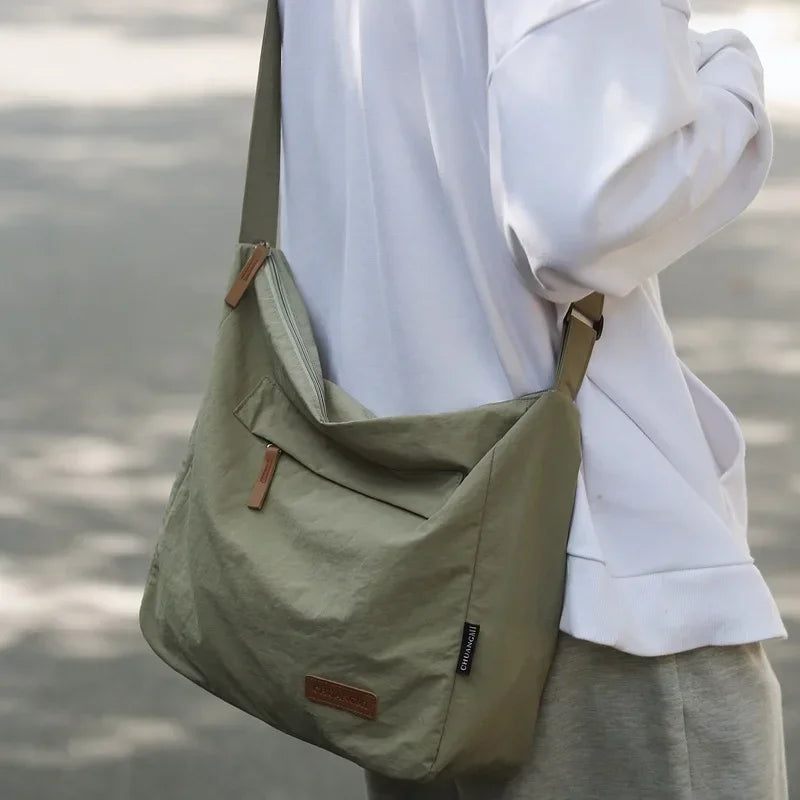 Large Canvas Crossbody Messenger Bag - Unisex Shoulder Bag for Students, Books & Daily Essentials