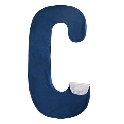 C-Shape Pregnancy Nursing Pillow Cover – Replacement Body Pillow Case for Maternity Sleep & Leg Support