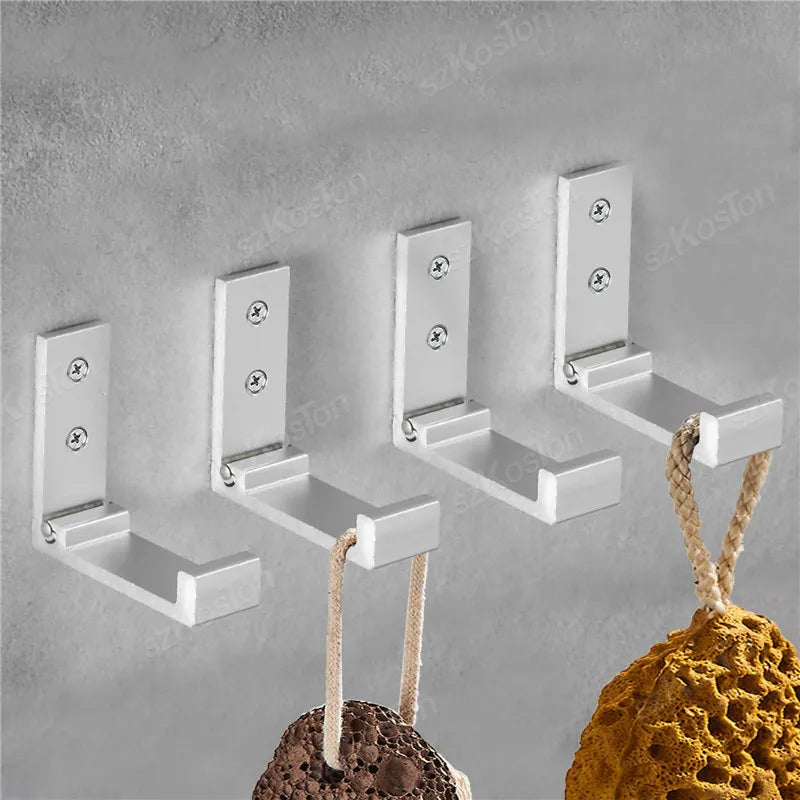 Folding Aluminum Alloy Wall Hooks – Rustproof Coat, Towel & Clothes Hanger (1/5/50 Pack)