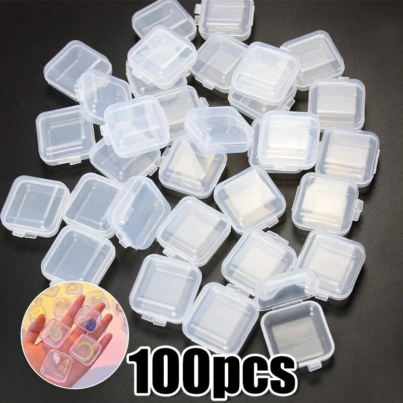 Transparent Mini Square Storage Boxes – Dustproof Plastic Case for Pills, Jewelry, Earrings (Wholesale)