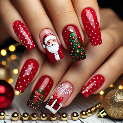 Christmas 3D Nail Art Stickers – Santa, Snowman, Tree, Snowflake & Holiday Designs