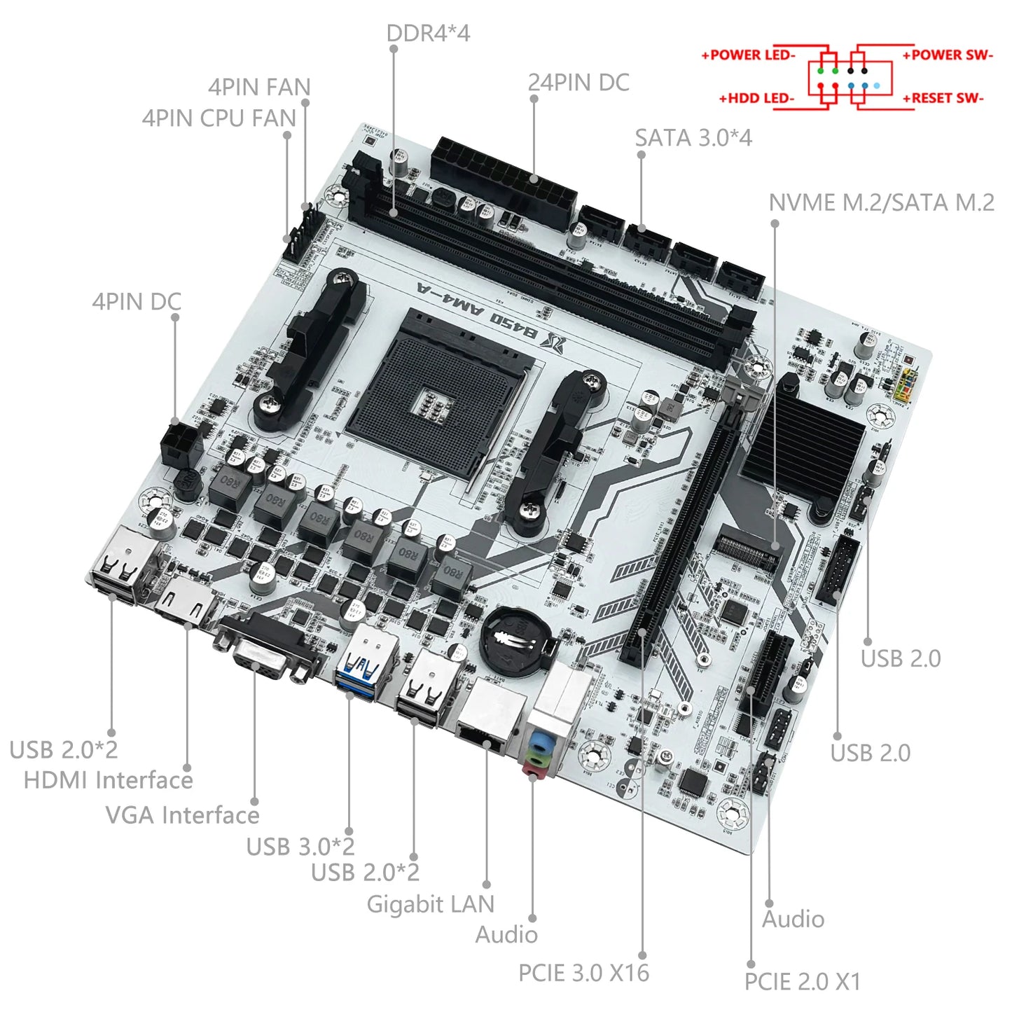 MACHINIST B450 AM4 Motherboard – Dual-Channel DDR4, M.2 NVMe, Ryzen 5500/5600/5600G Support