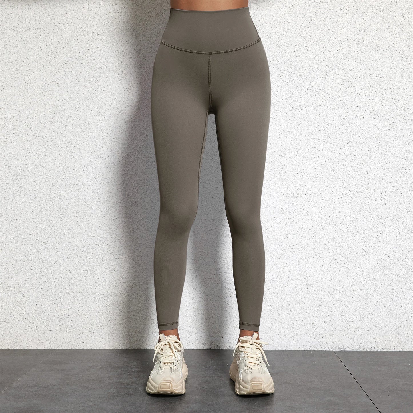 Women's High Waist Yoga Leggings - Solid Color 25" Soft Stretch Gym Training Pants Plus Size Athletic Sportswear