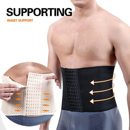 Men Slimming Waist Trainer Belt – Body Shaper Corset for Abdomen & Belly Control Fitness Compression Shapewear Tummy Trimmer Belt