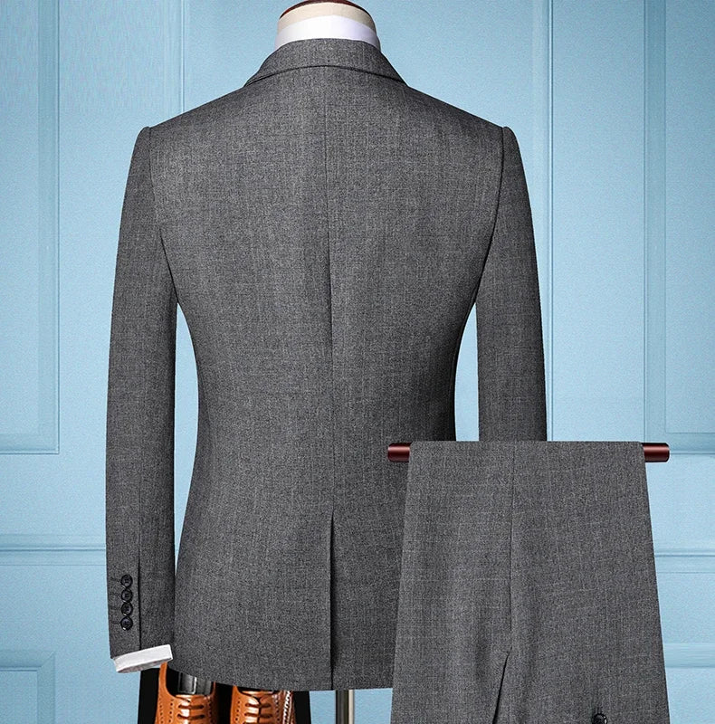 Traje de Hombre Elegante – 3-Piece Slim Fit Suit (Blazer + Vest + Pants) | Men’s Business & Wedding Suit 6XL