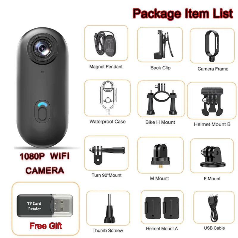 4K Sports Camera Magnetic Neck Strap - Bike, Car & Motorcycle Mount for Riding and Travel