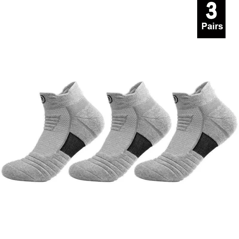 1/3 Pairs Men’s Compression Socks – Breathable Sports, Basketball, Cycling, and Running High Elastic Towel Tube Socks