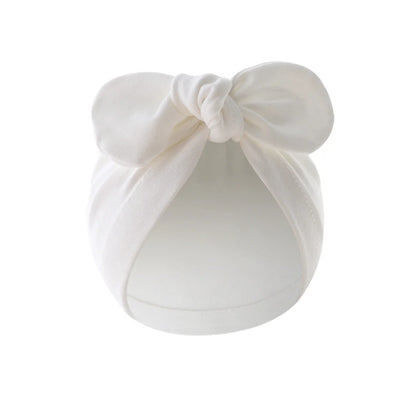 Cute Bunny Ears Baby Turban Hat – Solid Color Soft Cotton Beanie for Infant Girls & Boys, Toddler Bonnet Headwrap