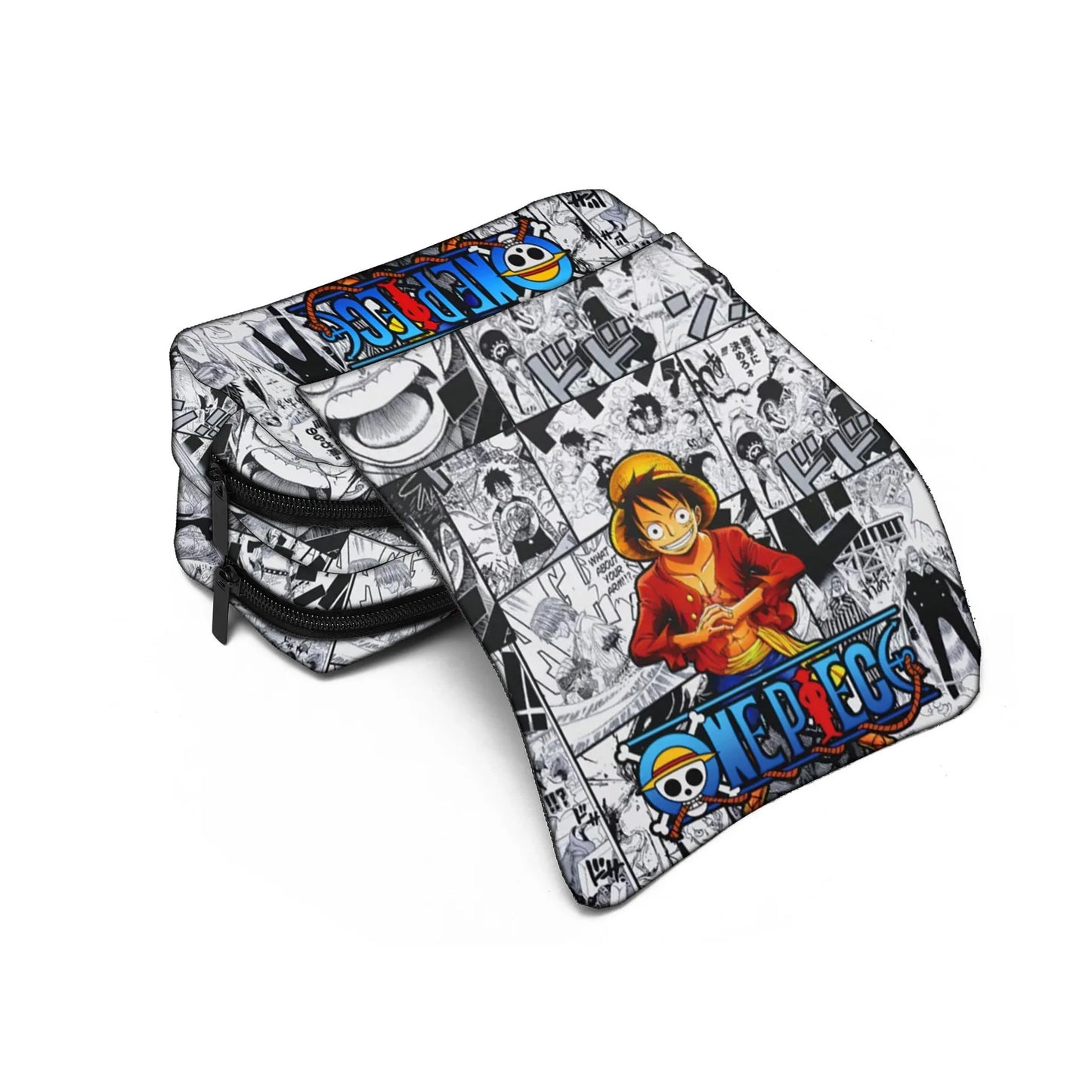 One Piece Pencil Case – Large Capacity Anime Pen Bag with Luffy & Zoro Print for Students & Gifts