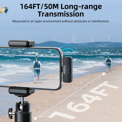 BOYA BY-V Wireless Lavalier Microphone – Professional Mini Mic for iPhone, iPad, Android, Live Broadcast, Gaming, Recording & Vlog