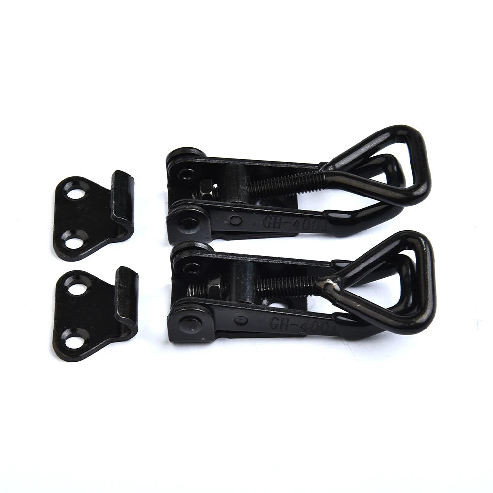 4pcs Adjustable Toolbox Metal Toggle Clamp - Quick Release Latch Catch, Anti-Slip Push-Pull GH-4001 Toggle Clip