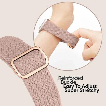 Braided Solo Loop Apple Watch Ultra Band – Elastic Nylon Adjustable Strap for iWatch SE, Series 3–9 (38mm–49mm) Bracelet Band