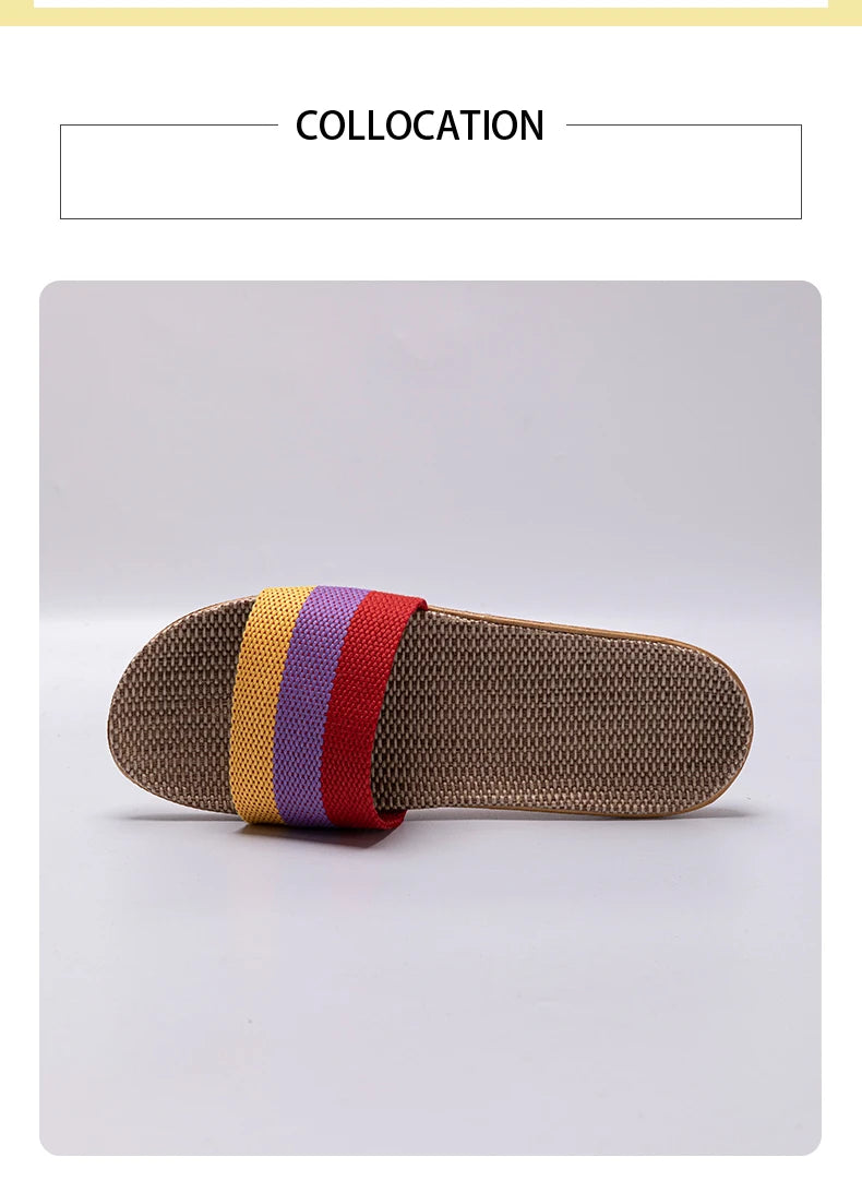 Unisex Fabric Summer Slippers – Breathable Soft Slip-On Indoor Home Shoes