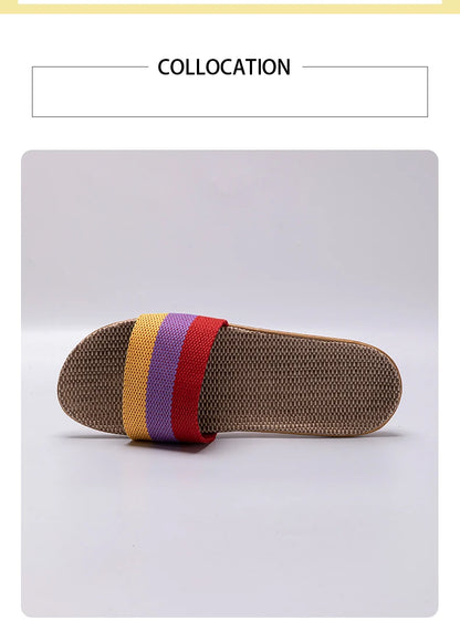 Unisex Fabric Summer Slippers – Breathable Soft Slip-On Indoor Home Shoes