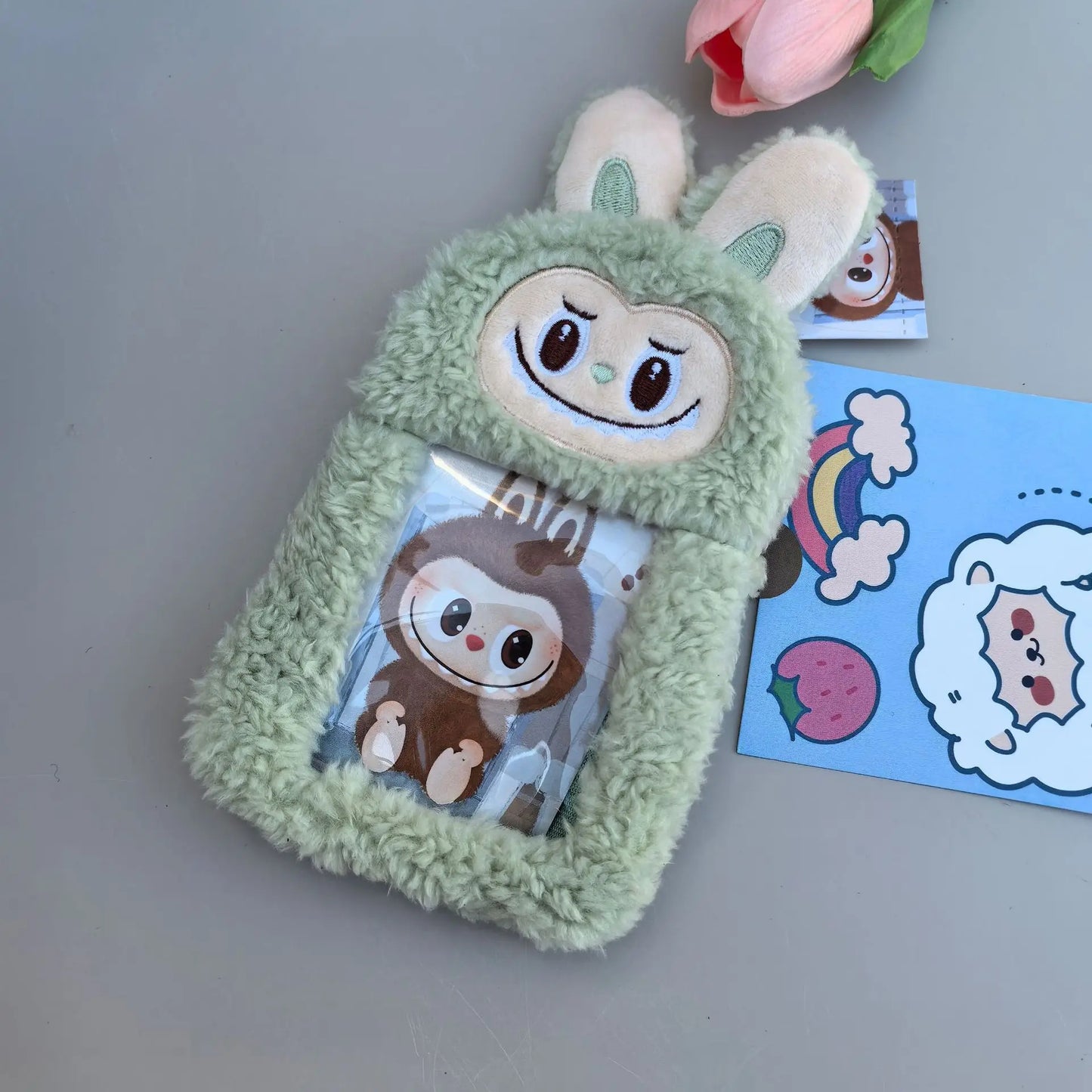 Cartoon Plush Card Wallet — Cute Small Purse for Bank Cards & Storage Bag