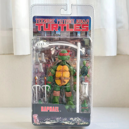 Four New NECA Anime Action Figures – Leonardo Teenage Mutant Ninja Turtles Pizza Club Model Figurines for Toys & Shelf Display