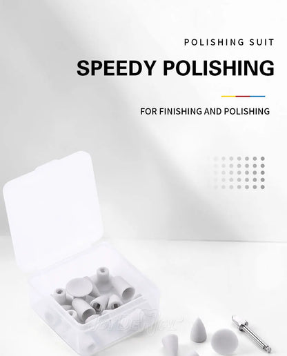 JoyDental 20pcs Dental Silicone Composite Polishers – 3 Shapes (Cup, Inverted Cone, Point) 2.35mm for Finishing & Polishing