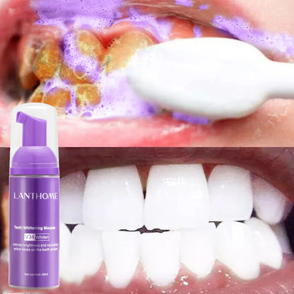 50ML V34 Purple Whitening Toothpaste – Brighten Teeth, Remove Stains & Foam Cleaning for Oral Care