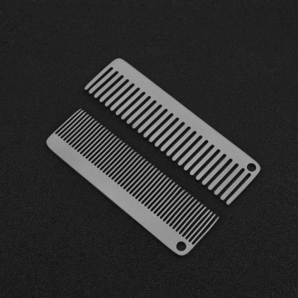 Small Titanium Alloy Portable Comb – Outdoor Camping Keychain Tool & Accessories