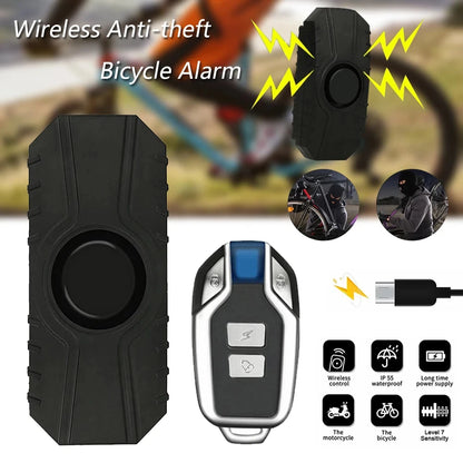 Waterproof Bike and Motorcycle Alarm - USB Chargeable, Electric Bicycle Security with Anti-Loss Wireless Remote Control and Vibration Detector