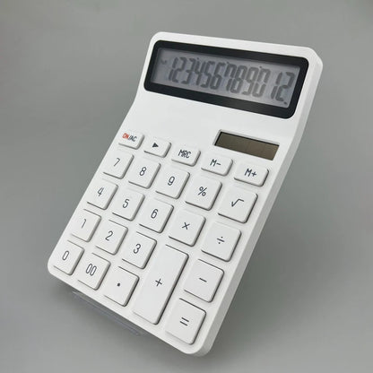 12-Digit Solar Calculator – Dual Power Supply Electronic Financial Accounting Calculator for Home, Office & School Use