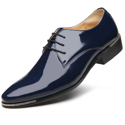 Men’s Leather Pointed Toe Dress Shoes - Business Wedding Party Formal Dance Shoes