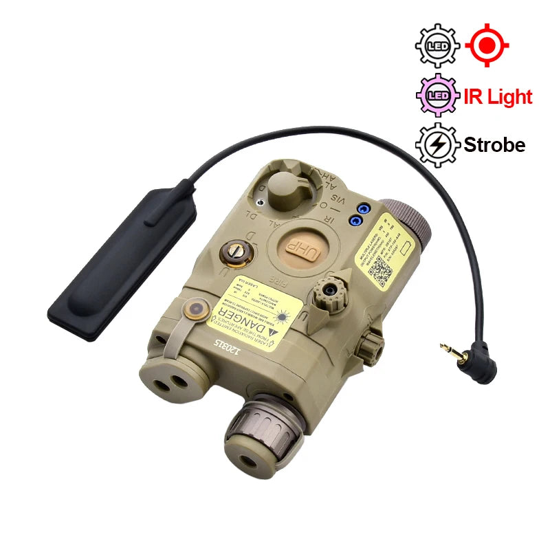 PEQ-15 Tactical SureFire M600C/M300A Flashlight — AR15 Airsoft Dual Control Switch with Red/Green/Blue Laser, Hunting Accessory