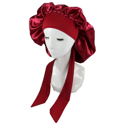 Unisex Satin Sleeping Hat - Solid Color Night Sleep Cap, Hair Care Bonnet, Nightcap for Women and  Men, Shower Turban
