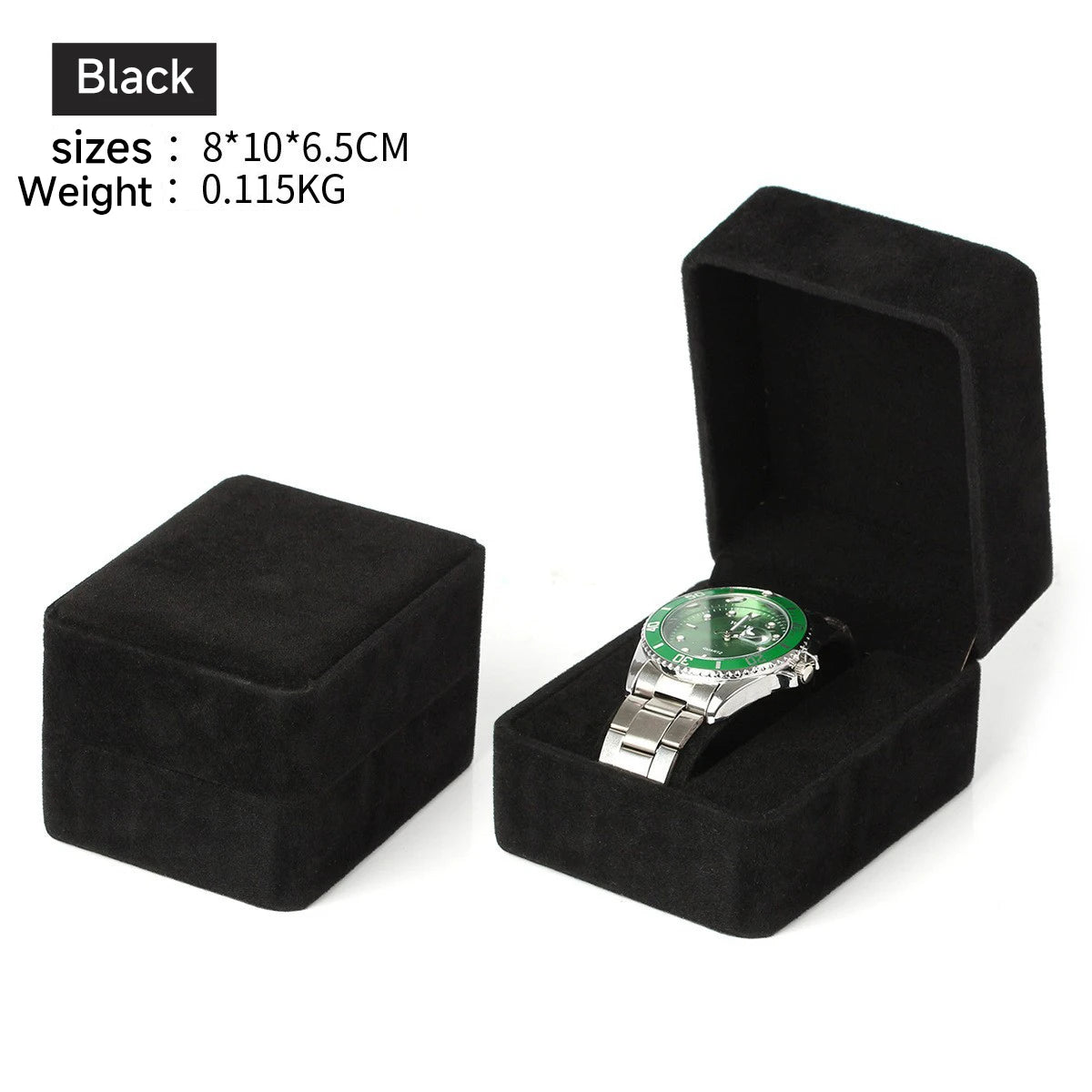 Flannelette Watch Packaging Box – Black Jewelry Storage Organizer for Bracelets, Women & Men Gift Wholesale