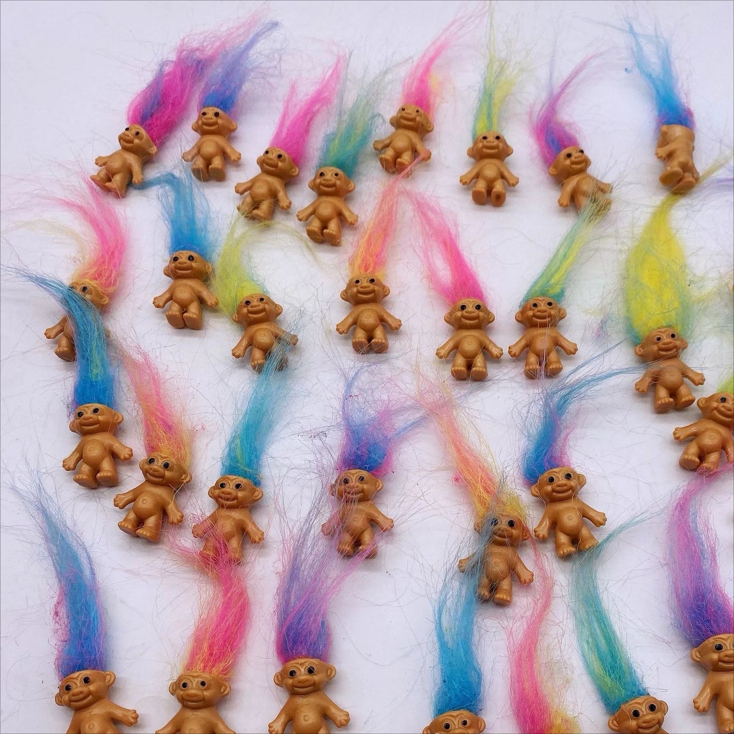 Vintage Troll Doll Figures - Colorful Cute Lucky Trolls Collection, Party Favors & Christmas Halloween Decor