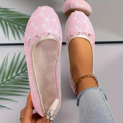 Women’s Spring Autumn Mesh Casual Sports Shoes with Square Heel and Round Toe