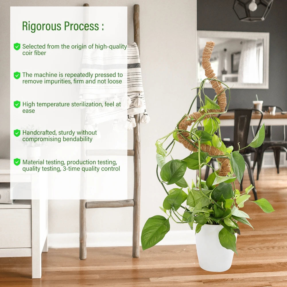 Bendable Coco Coir Moss Pole Plant Cage - Support Extension for Monstera & Climbing Plants - Ideal for Garden Growth