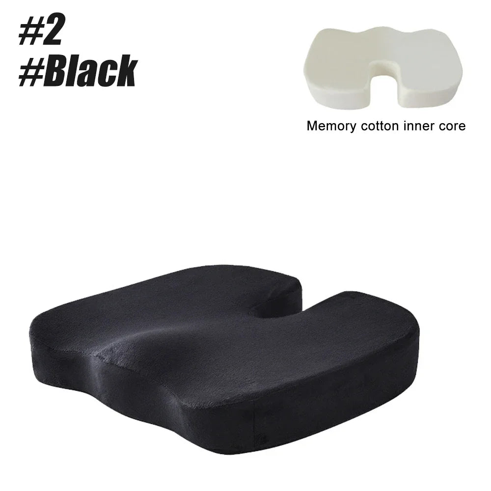 U-Shaped Memory Foam Coccyx Seat Cushion – Tailbone Pain Relief Pillow for Chair, Car & Office Use
